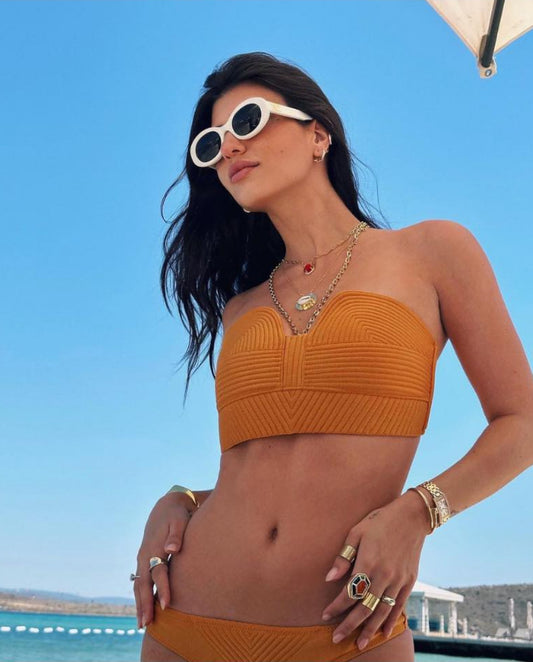 Biquini Maria Com Calcinha Mostarda