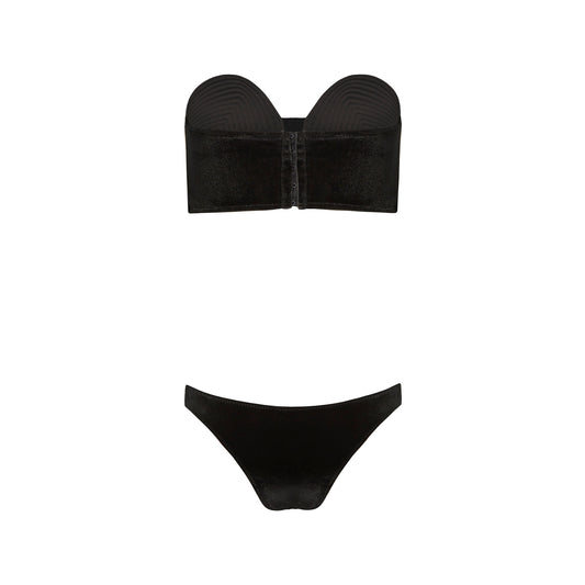 Biquini Maria Com Calcinha Preto Veludo