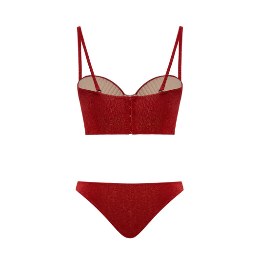 Biquini Ana Lu com calcinha Vermelho Croco