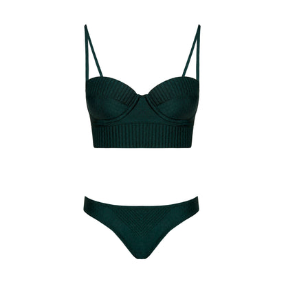 Biquini Ana Lu com calcinha Verde Croco