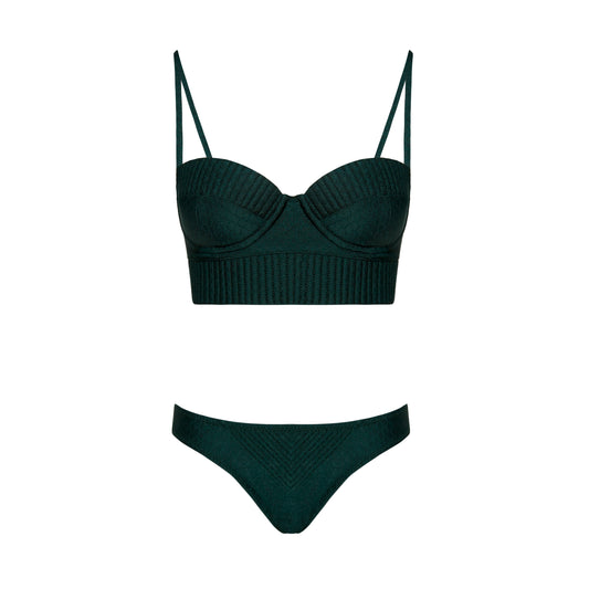 Biquini Ana Lu com calcinha Verde Croco