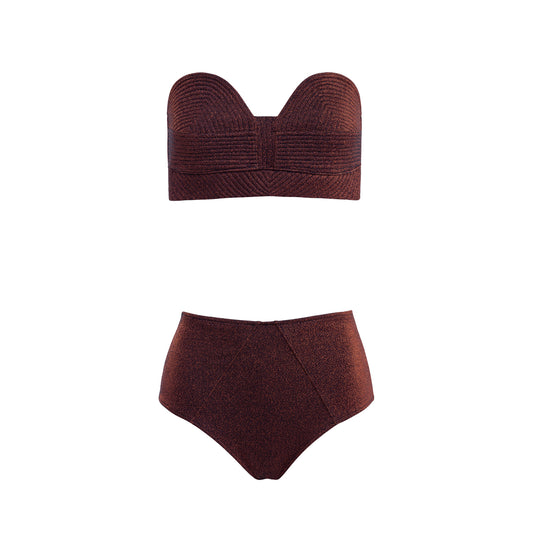 Biquini Maria Cobre Lurex