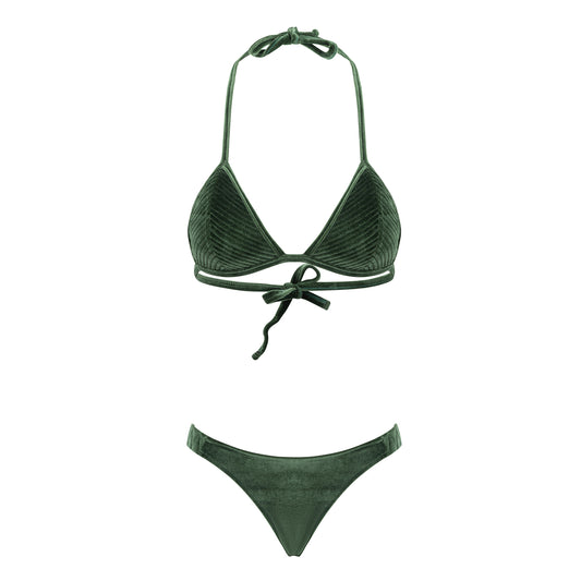 Biquini Thais Verde Veludo