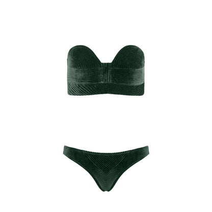 Biquini Maria Com Calcinha Verde Veludo