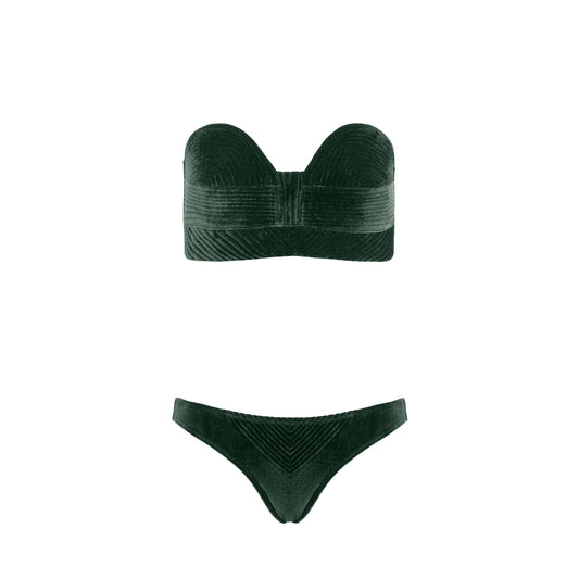 Biquini Maria Com Calcinha Verde Veludo
