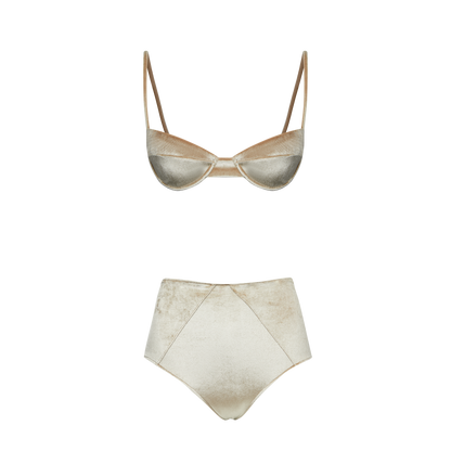 Biquini Chic Dourado Veludo