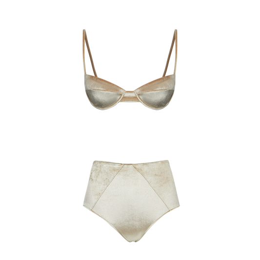 Biquini Chic Dourado Veludo